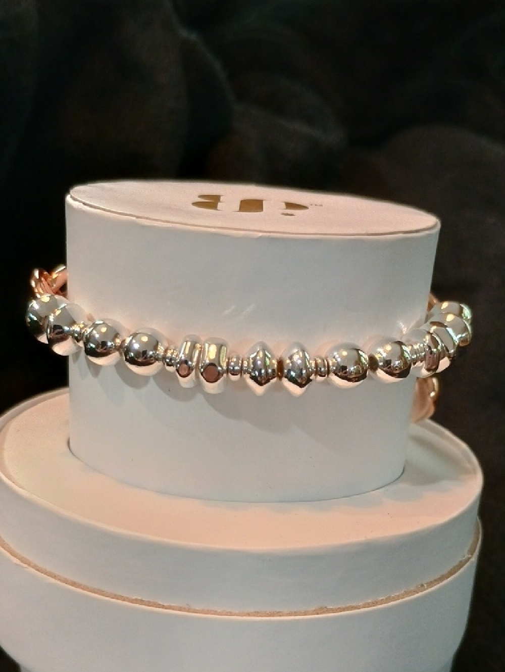 Rose Gold Charm Bracelet Set with Blue and Clear Stones - - Picture 7 of 10